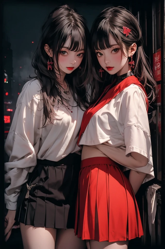 (masterpiece), (best quality), (Extremely detailed), nightclub, sexclub, club, carnival, red light, darkroom, smokes, FOG, grope, different, Harassment, , Alcohol, 大leg, leg, skirt,1girl(1.5)