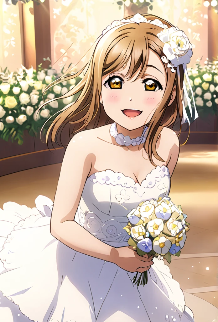 Ultra-realism、One Girl, Hanamaru Kunikida、tears、happy、Wedding dress、Background Wedding Venue