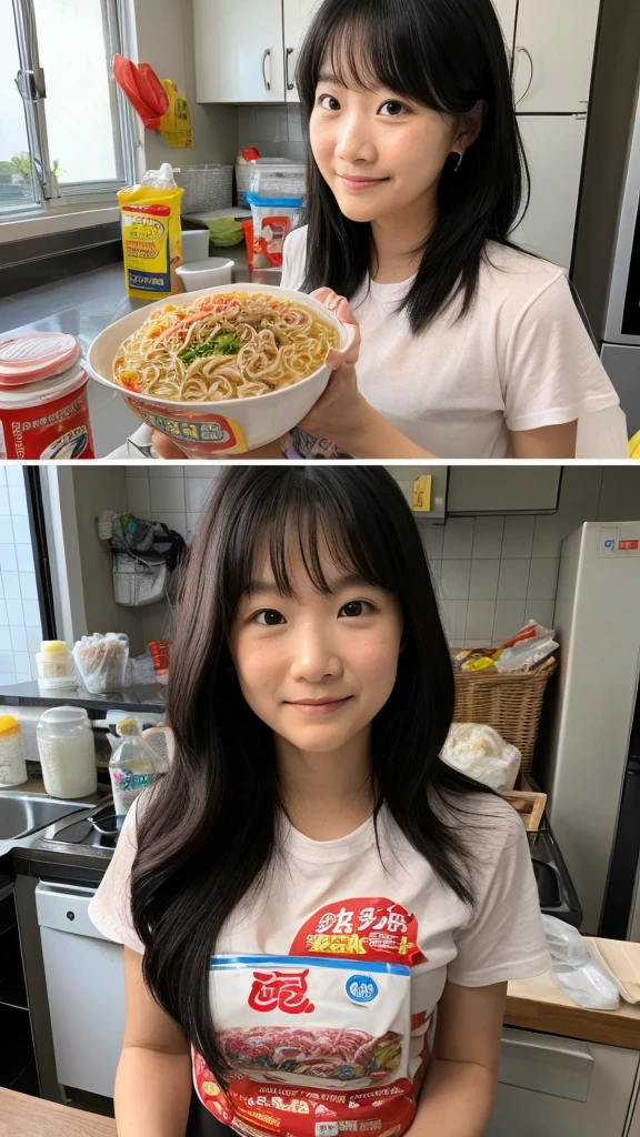 I dreamed that I was pregnant and gave birth to three packs of instant noodles.