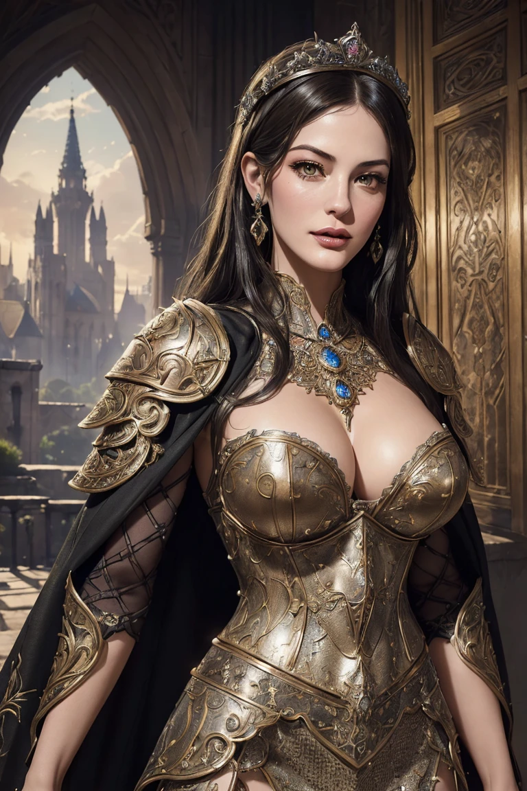 A masterpiece ultrarealistic ultra detailed body portrait of a very beautiful barbarian woman, Bronze Age, feminine, massurrealism. medium shot, intricate, elegant, standing, revealing, by stanley artgerm lau, wlop, rossdraws, james jean, andrei riabovitchev, marc simonetti, oiled porcelain skin, real black ambience 🖤, erotic art 