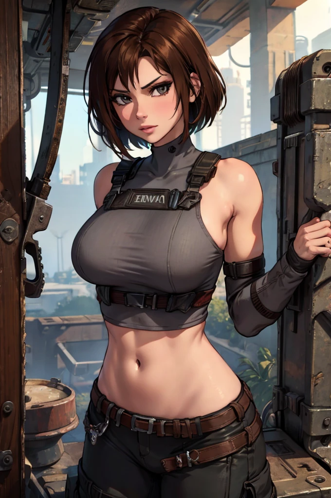 Trishka Novak - Bulletstorm, erotic, porn, hentai, sexy girl with short brown hair, nude tits, dirty pants