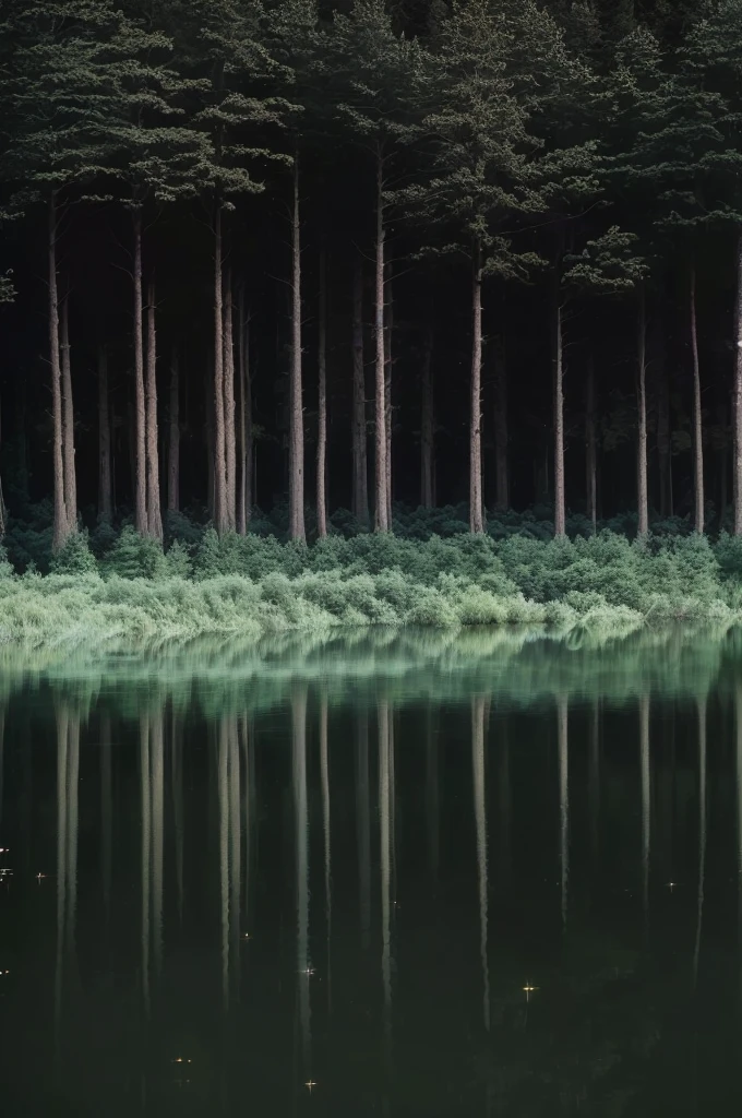 Trees reflected in forest lake, forest with lake, Trees reflected on the lake, dark forest in background, Dark forest in the background, Built in the forest by the lake, Dark forest and trees, Dark woods in the background, Forest environment, Forest and river, Lake in the forest, Forest at night, Mystical Forest Lagoon