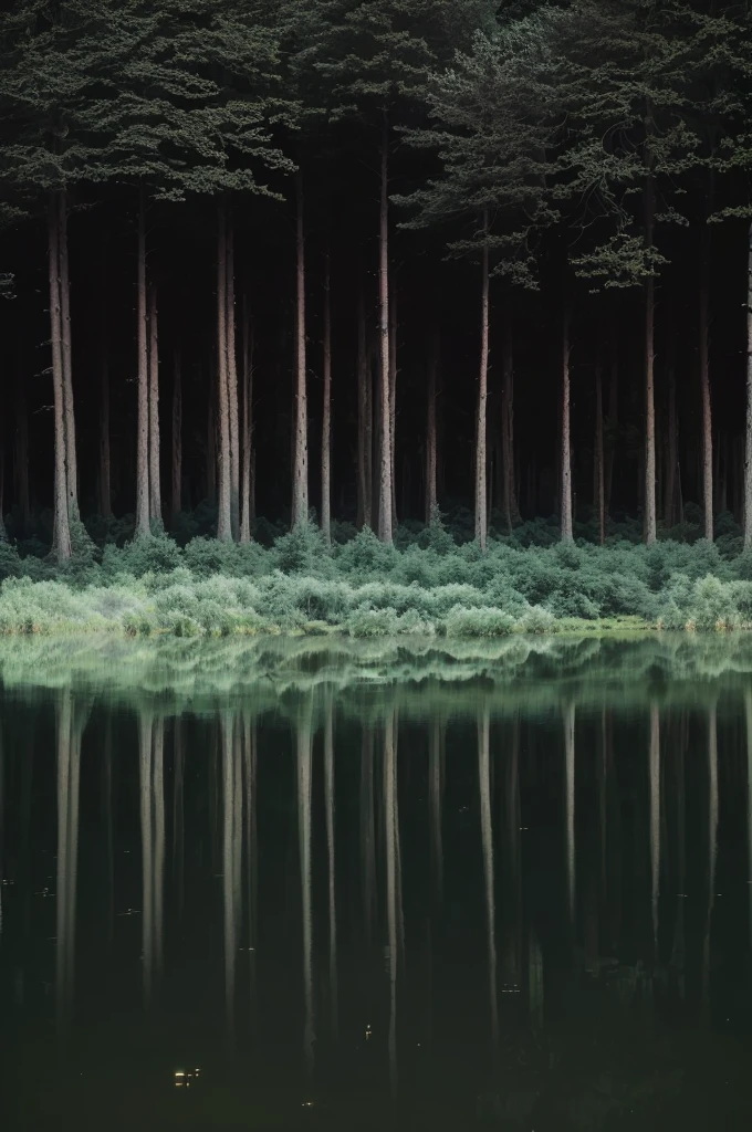 Trees reflected in forest lake, forest with lake, Trees reflected on the lake, dark forest in background, Dark forest in the background, Built in the forest by the lake, Dark forest and trees, Dark woods in the background, Forest environment, Forest and river, Lake in the forest, Forest at night, Mystical Forest Lagoon