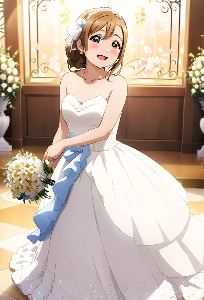 Ultra-realism、One Girl, Hanamaru Kunikida、(tears)、happy、whole body、Wedding dress、Background Wedding Venue