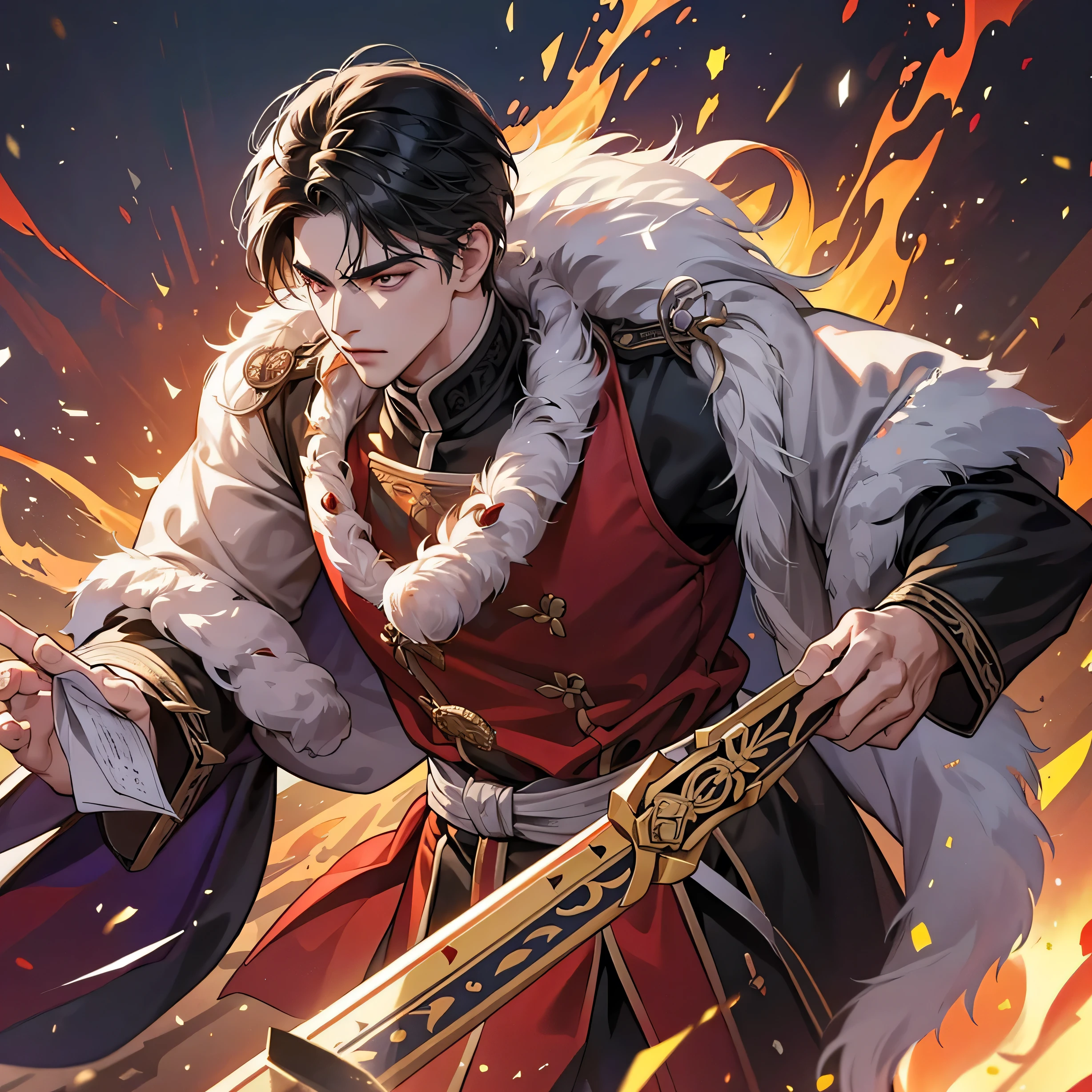 1 handsome genghis khan, manly, handsome, demon slayer, 8k, hd, unreal engine,