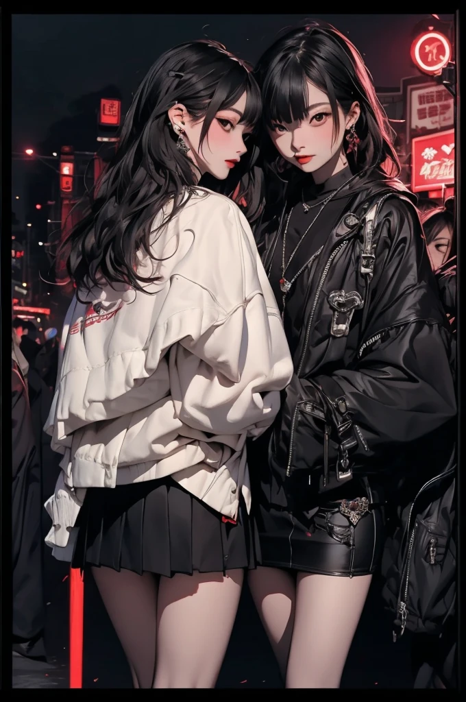 (masterpiece), (best quality), (Extremely detailed), nightclub, sexclub, club, carnival, red light, darkroom, smokes, FOG, grope, different, Harassment, , Alcohol, 大leg, leg, skirt，1girl(1.5)
