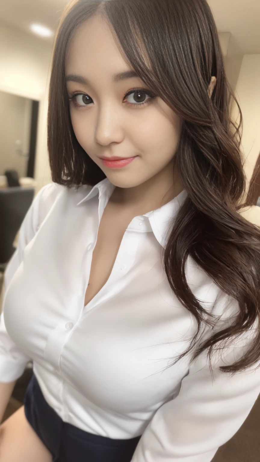 (highest quality, table top, 8K, best image quality, Award-winning work), one university girl, 22 years old, (alone:1.1), perfect beautiful composition, ((Full body:1.3)), (natural big breasts that are about to burst:1.2), (emphasize body line:1.1), slender body, ((perfect and accurate unbuttoned white polyester shirt:1.3)), (black pleated skirt:1.1) look at me and smile, (Beautiful park background with strong blur:1.1), The most natural and perfect beauty park、perfectly maintained park, ((random sexy pose:1.3)), natural makeup, Ultra high definition beauty face, ultra high definition hair, Super high-definition sparkling eyes, (Super high resolution glossy skin:1.1), Super high resolution glossy lips, accurate anatomy, (very bright and vivid:1.1), (dark brown wavy long hair), Ultra High Detail Body, ultra high detail hands