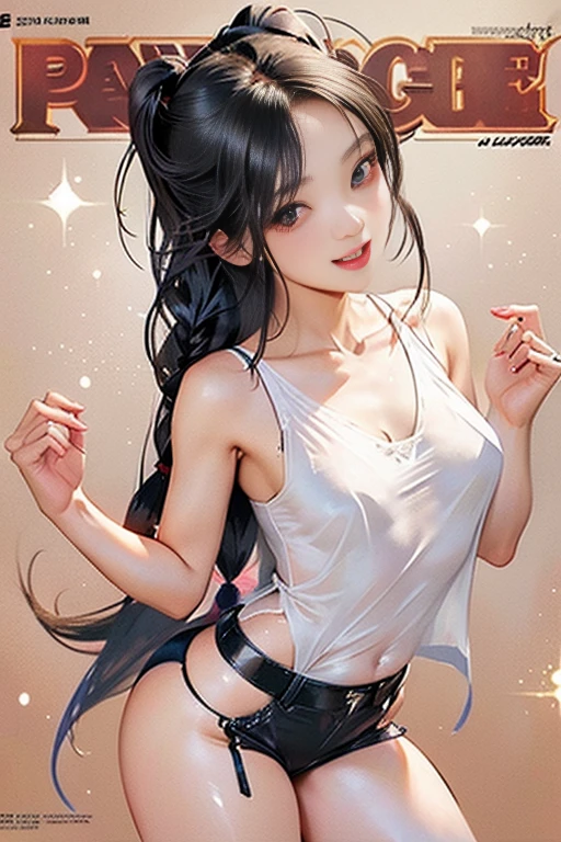 Black Hair Long Hair White Skin Big Tits White Shirt Take Off Your Shirt (Nipples) ((Blowjob)) M-shaped Legs Temptation Thick White Liquid on Chest Top Quality Masterpiece