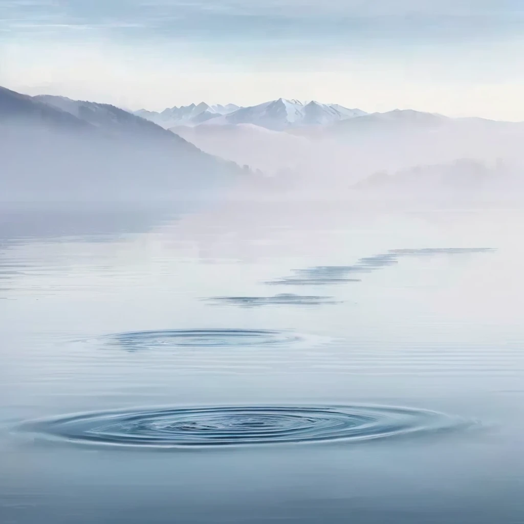 ripple in the water of a lake with mountains in the background, treading above Calm Water, water fog, Rippling water water, 水fog, 水面上的fog, 水fog, fog水, ripple, water ripple, treading on Calm Water, gentle fog, paddle of water, Rippling water, Calm Water, water landscape, Beautiful water, fog