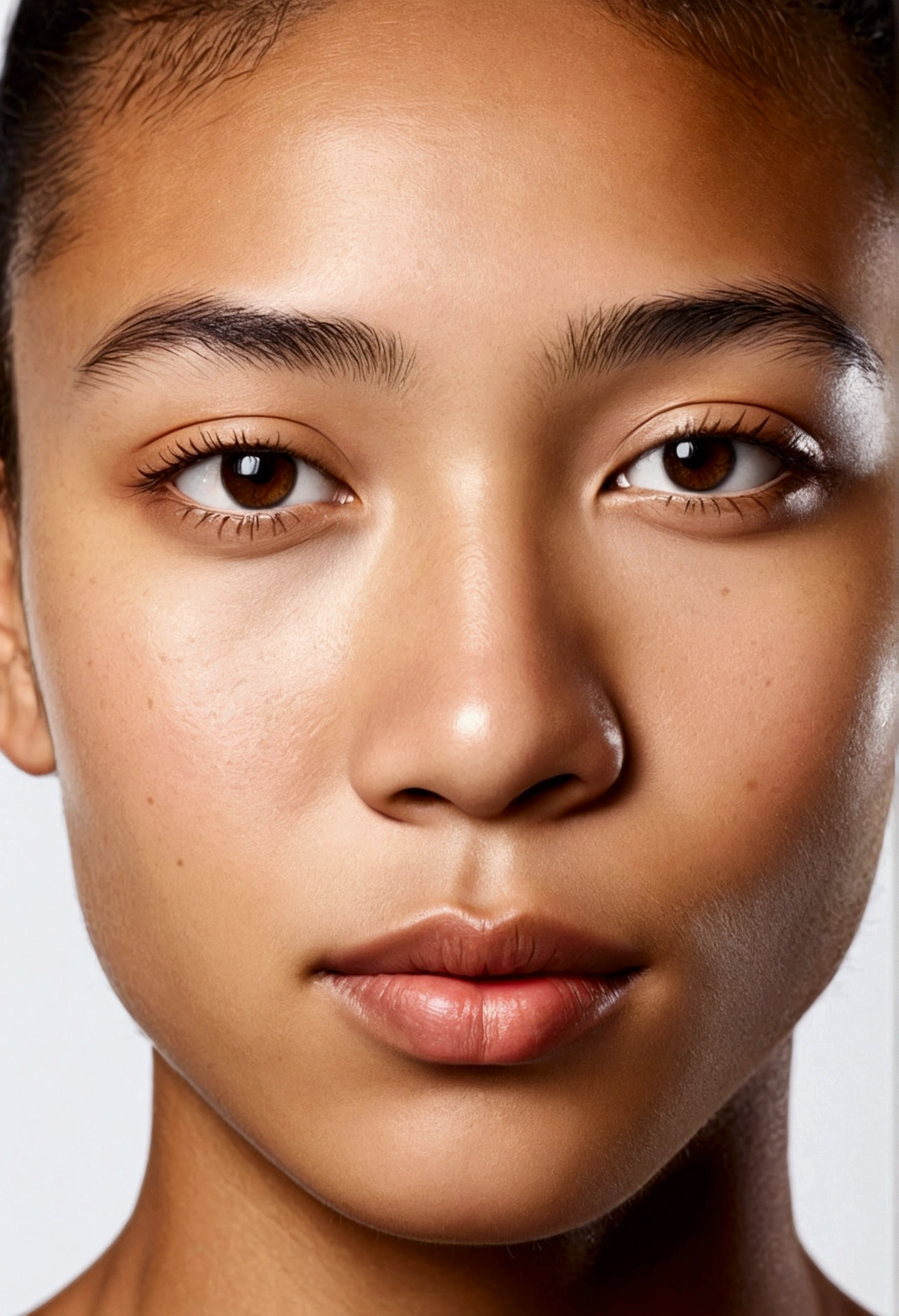 Half asian half african half europe mixed people face ethnic race