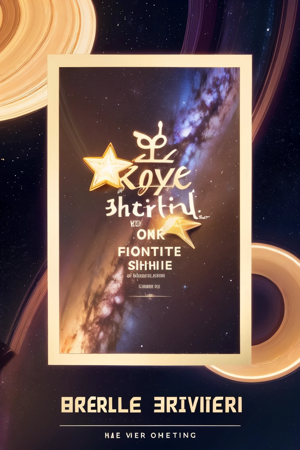 Horizontal 3:Vertical 5 CHEER lettering Many stars gather and shine Saturn Powerful feeling