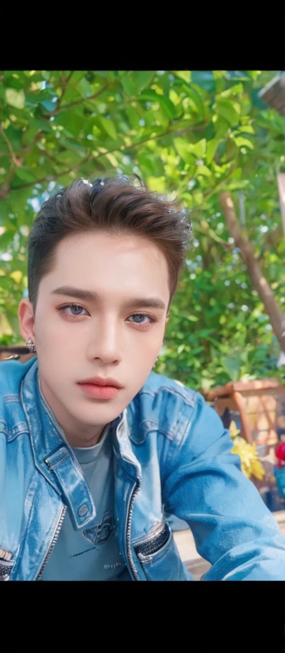 ((highest quality, 8K, masterpiece: 1.3)), Handsome boy from a visual kei band:1.5, 20-year-old、Delinquent boy、 well-groomed face, Red hair color、thin face、(white skin:1.5)、blue eyes、boy with makeup、Super handsome、laugh suspiciously、sexy eyes、Extra-fine face, handsome nose, small eyes and face, beautiful lighting, High resolution, detailed mouth, smile, whole body: 1.5, perfect body shape、super slim,Midial Hair、pointed hair set、white shirt、Chrome hearts、leather pants、leather belt、Silver earrings、leather gloves、lip piercing