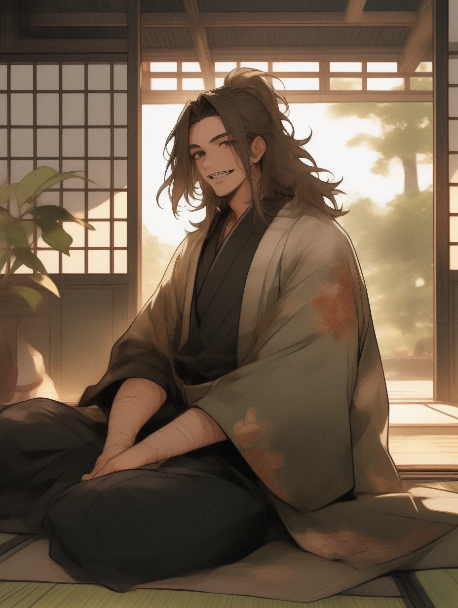 Rakugo artist　Stubble　Super High Quality Smile, 