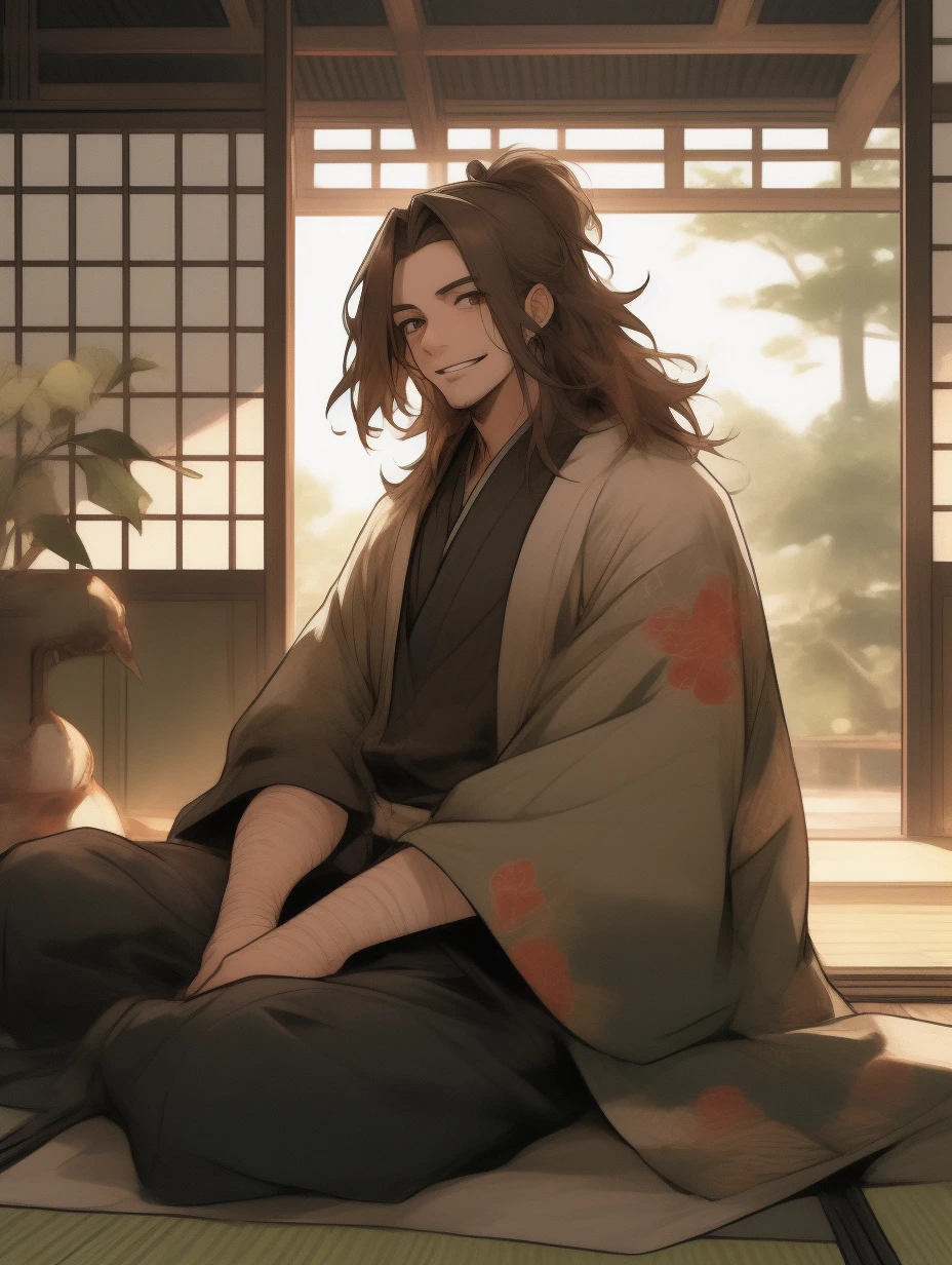 Rakugo artist　Stubble　Super High Quality Smile, 