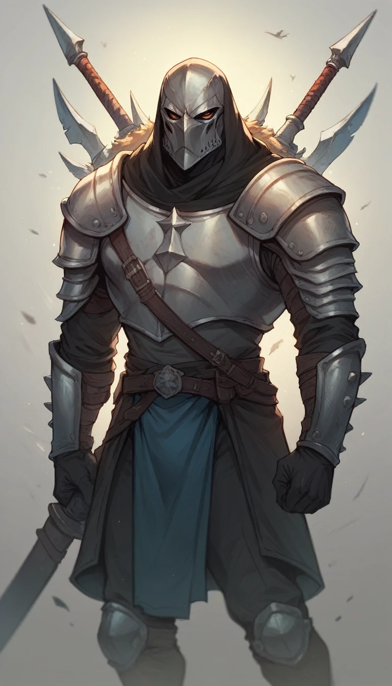 Draw me a warrior strong and powerful, with clear charisma, 4k resolution, main color blue