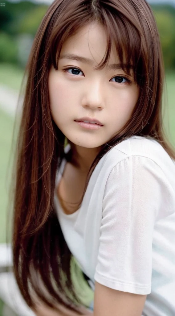 32k, Highest quality, masterpiece, Realistic, Very detailed,  photograph, High resolution, 行photograph, High resolution, Confused, Smoother light, Official Art, Written boundary depth, Bright light,
close, thin, Detailed face, anger, Beautiful details in the eyes, 19 years old Korean, cute, Highest quality real texture skin,
T-Shirts,