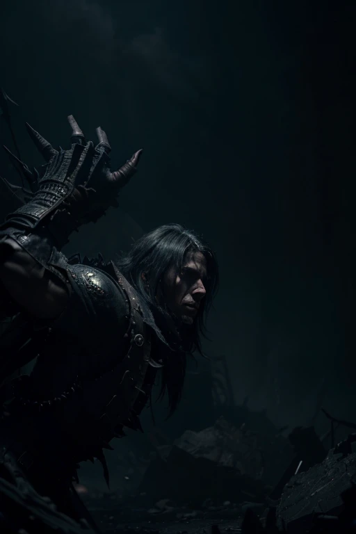 a dark male mage creating a destructive monster, intricate details, highly detailed, cinematic lighting, dramatic atmosphere, dark fantasy art, moody colors, dramatic lighting, photorealistic, octane render, unreal engine, 8k, best quality
