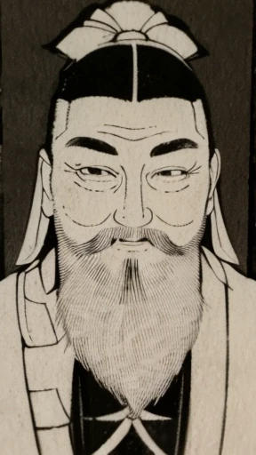 (((whole body))),((Monochrome)),(((Ink Painting))),Oriental、Men in ancient Chinese costumes、(ancient chinese hairstyle male)、As seen in the Romance of the Three Kingdoms々military commander、Highest quality、masterpiece、Ultra-high resolution、(Realistic:1.4)、Game Poster、Crisp and beautiful image quality、beard、Embroidered cloth wrapped around a topknot、whole body ,(Skin of color, ),(beard):1.2), (Very detailed, bloom:1.5), (Highest quality, Concept Art, 4K), (analog:1.2), (high sharpness), (Detailed pupil:1.1), Detailed face and eyes, masterpiece, Highest quality, (Very detailed photos:1.1), 8k, (Dynamic Short Hair), (PurerosFace_v1:0.2), [:(Detailed face:1.2):0.2], sharp, Shadow, 