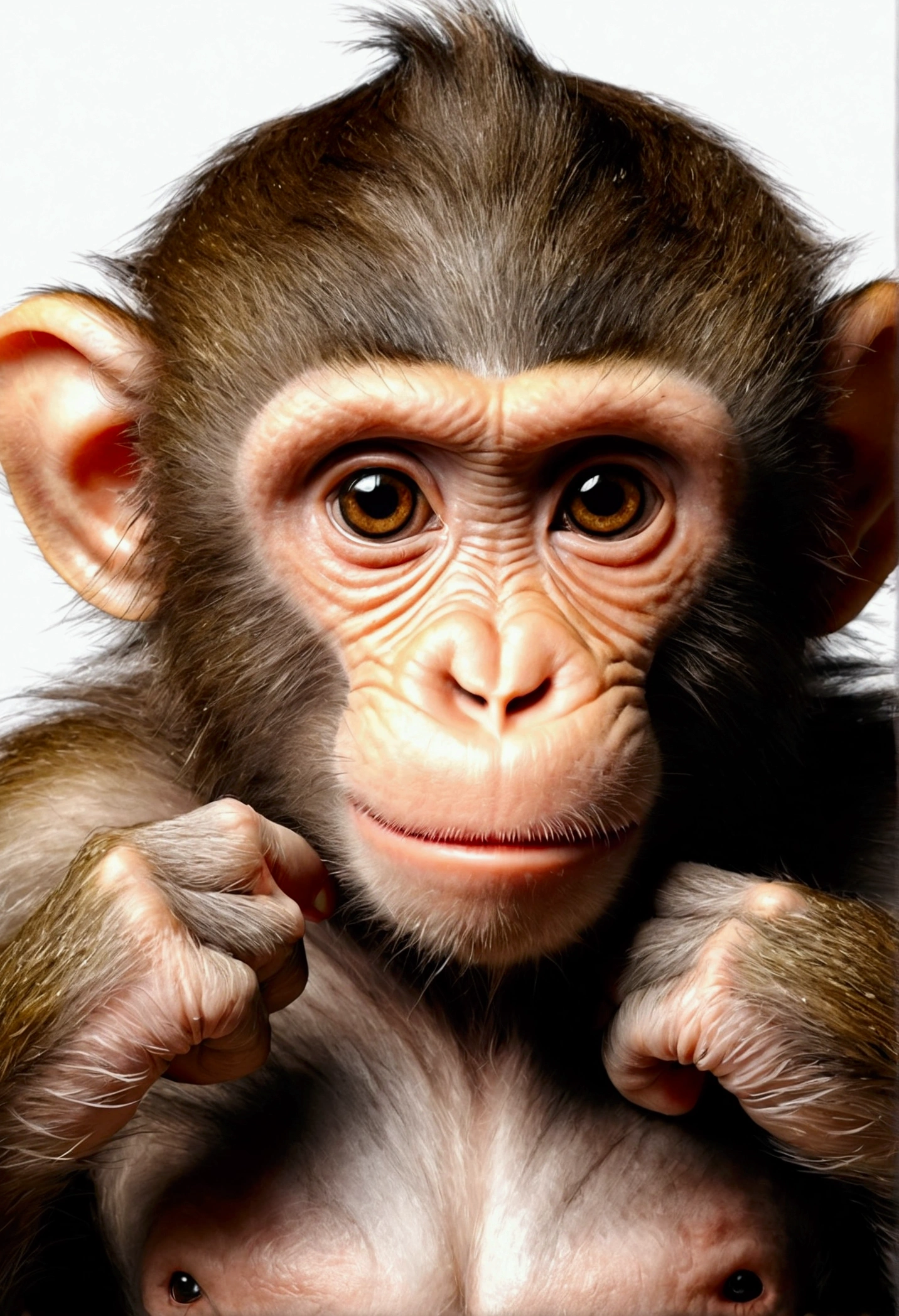 Realistic Monkey　Monkey hiding its eyes　Monkey plugging ears　Cover your mouth