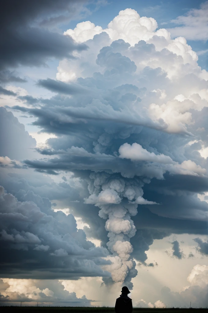 raining cloud hitting a human on earth 