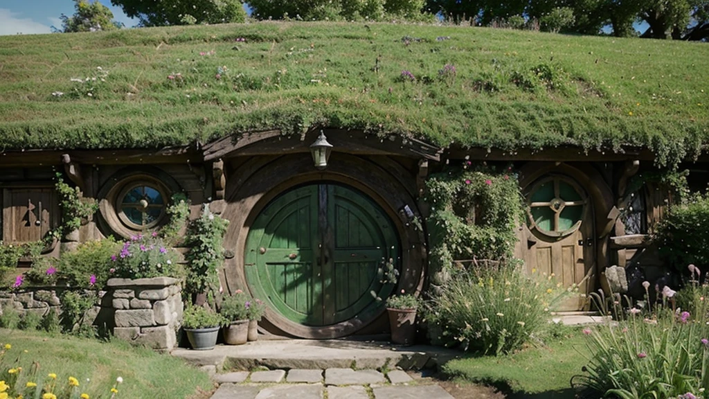 Hobbiton, Middle Earth, beautiful serene Hobbiton, Middle Earth, Middle Earth, the county, Middle Earth landscape, hobbit hole, county, hobbits, Hobbiton, Lord of the Rings style, the county castle, hobbit, inspired the lord of the rings