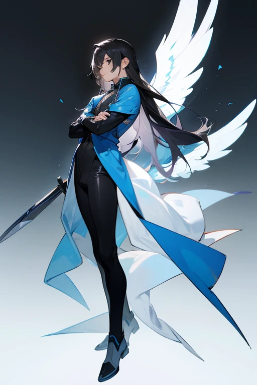 Masterpiece、Full-body portrait、Angel６Single blade、male、Long Hair、Tight fitting clothing、10cm heel