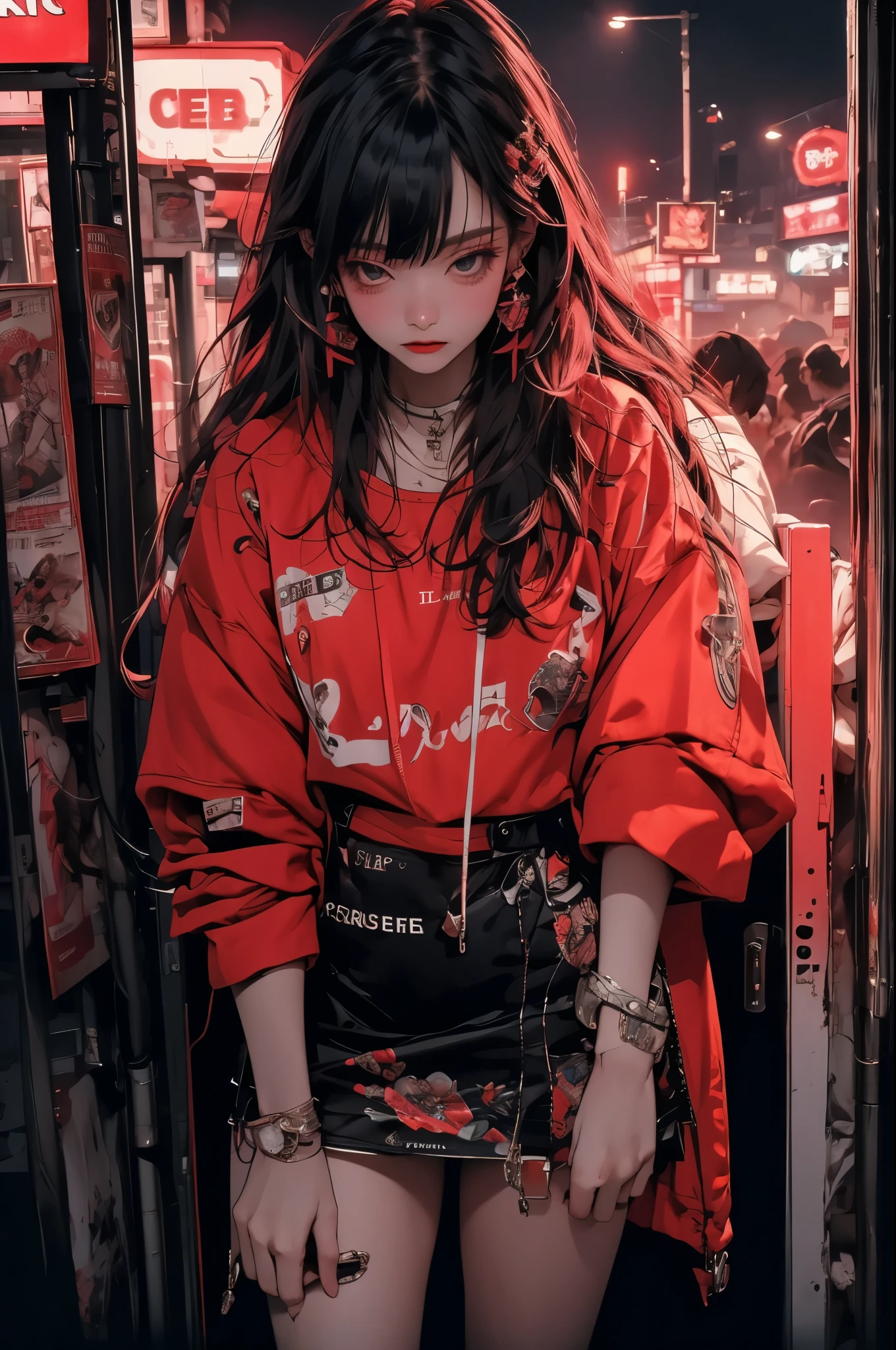 (masterpiece), (best quality), (Extremely detailed), nightclub, sexclub, club, carnival, red light, darkroom, smokes, FOG, grope, different, Harassment, , Alcohol, 大leg, leg, skirt,1girl(1.5)