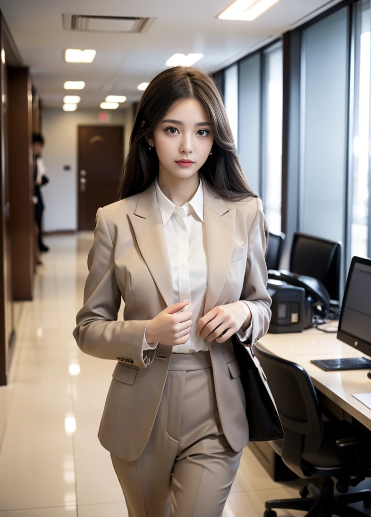 24year old beautiful girl、Beauty、Japanese、cute、beautiful girl、slim、Highest quality、Realistic、16K、panoramic、((Best Quality, 8k, Masterpiece: 1.3)), 1 girl, full body, slim face, beautiful woman, Woman walking down an office corridor, White wall, plant, Sexy pose, Blur the background, concentrate,頭を触って
(((masterpiece))), ((Highest quality)), ((Exquisitely crafted)), ((Surreal)), An absurd solution, Mature Woman, Mature Woman, perspective, Very detailed, shape, One Girl, ((大きめの胸)), Perfect hands, Detailed fingers, Beautiful attention to detail, ベリーショートヘアー,ピクシーカット、ネイビーのタイトなスーツ, blue eyes, Name tag, chief executive officer(chief executive officer(CEO)), (business suit:1.2), shirt, Tight Skirt,, Earrings, Detailed Background, Bedroom, Perfect Eyes,