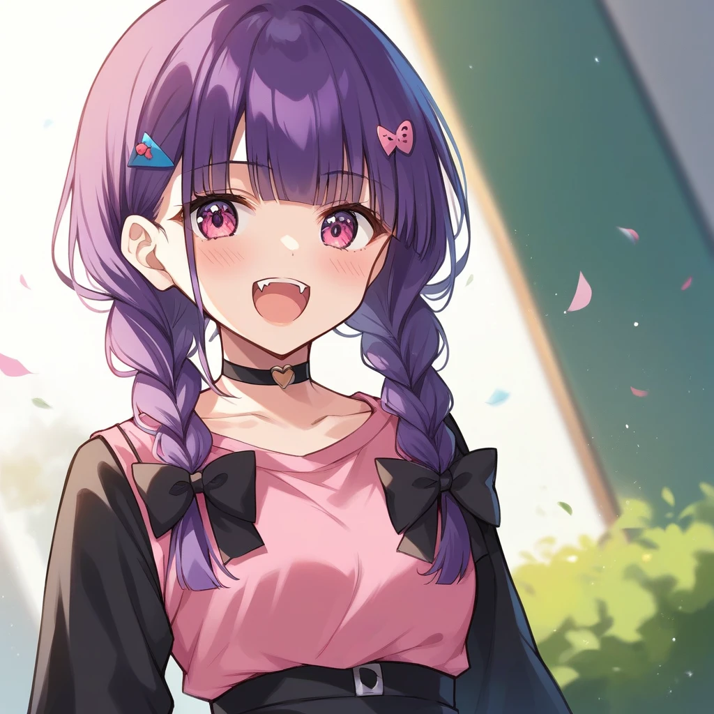 masterpiece, best quality, solo, (little girl), purple hair, curly hair, cowboy shot,
smile, open mouth, one eye closed,, sitting, t-shirt lift, (flat chest), nipples, miniskirt, playground,