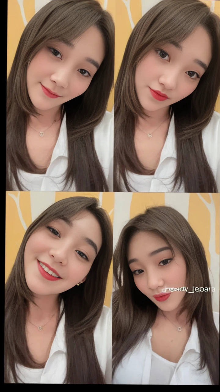 instagram photo, closeup face photo of 23 y.o Chloe in kebaya, Red Lipstick, sensual Lipstick, Sensational Make Up, cleavage, pale skin, (smile:0.4), hard shadows, anime outfit