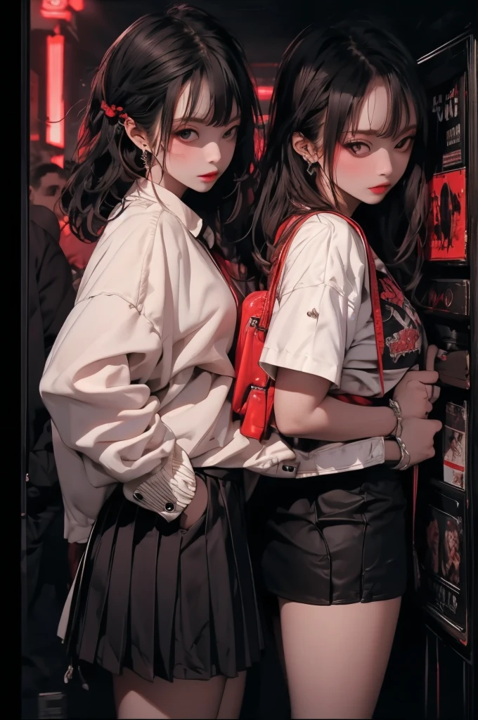 (masterpiece), (best quality), (Extremely detailed), nightclub, sexclub, club, carnival, red light, darkroom, smokes, FOG, grope, Harassment, , Alcohol, 大leg, leg, skirt,1girl(1.5)