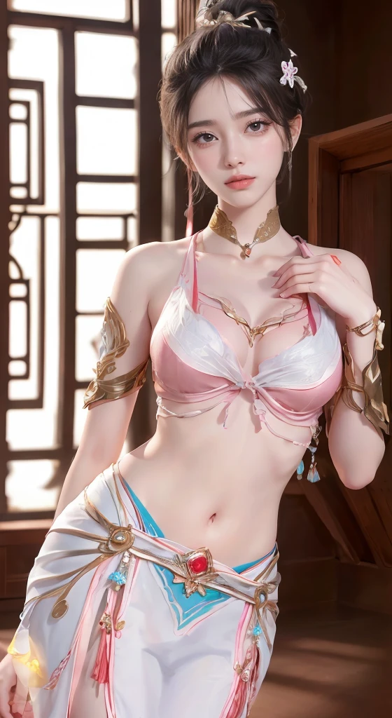 Bandeau pearl embellished dress for women with red diamonds, crystal diamonds,View Viewer,((())),Slim waist,(navel baring,Waist Bare), Long hair with exposed flesh, 超入微的detail,High-end Zhenyi station, Heavy rain scene, Detailed fantasy art, Stunning character art, Beautiful and exquisite character art, Beautiful gold and silver armor, Extremely detailed, Glittering diamond girl, Exquisite tiaras and jewelry,Crystal jewelry filigree,  Stunning visuals, (Dynamic Stripes, light tracks:1.2), Vibrant colors,detail,8K resolution,Ultra-high resolution,A young girl, a lovely girl，short hair，Hair Bun，Lipstick，Tassel earrings，Black clear eyes，Smooth hair,clavicle,Exquisite and perfect facial features最美的大眼睛,Long eyelashes,眼睛甜美有Eye bags，Dynamic Angle,Ultimate image quality,Highest accuracy,Precise and perfect human structure，(((Antique black Hanfu，Red embroidery)))，((Sitting))，Warm scene，Ultra-high resolution，超清晰中式古风带精美Hair Bun发钗的黑色飘逸长发）Bangs，（Long fluttering hair，带Hair Bun钗:1.3）），精致的clavicle，Beautiful makeup，Exquisite and perfect facial features，，Big watery eyes，Eye bags，Long eyelashes，Sweet eyes with eyeshadow，Slim waist，No hands，，Lipstick，Blush，Delicate earring earrings，Pearl Necklace