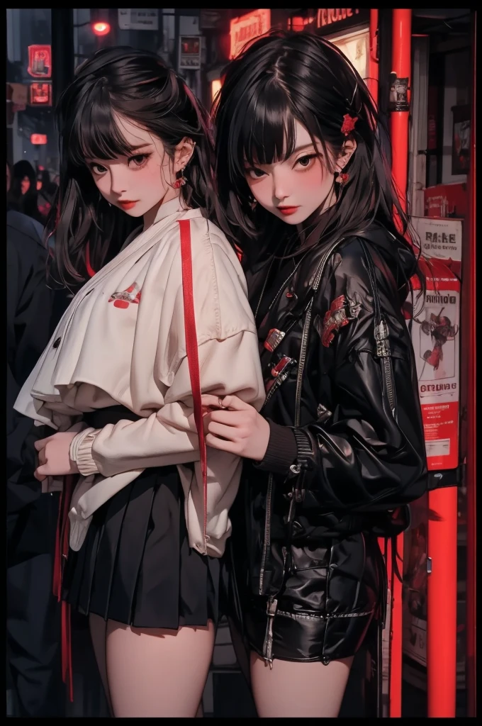 1girl(1.5)，(masterpiece), (best quality), (Extremely detailed), nightclub, sexclub, club, carnival, red light, darkroom, smokes, FOG, grope, Harassment, , Alcohol, 大leg, leg, skirt