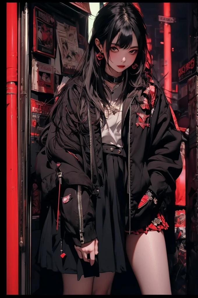 (1girl:1.5),(masterpiece), (best quality), (Extremely detailed), nightclub, sexclub, club, carnival, red light, darkroom, smokes, FOG, grope, Harassment, , Alcohol, 大leg, leg, skirt