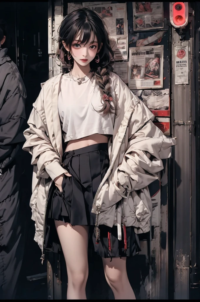 (1girl:1.5),(masterpiece), (best quality), (Extremely detailed), nightclub, sexclub, club, carnival, red light, darkroom, smokes, FOG, grope, Harassment, , Alcohol, 大leg, leg, skirt