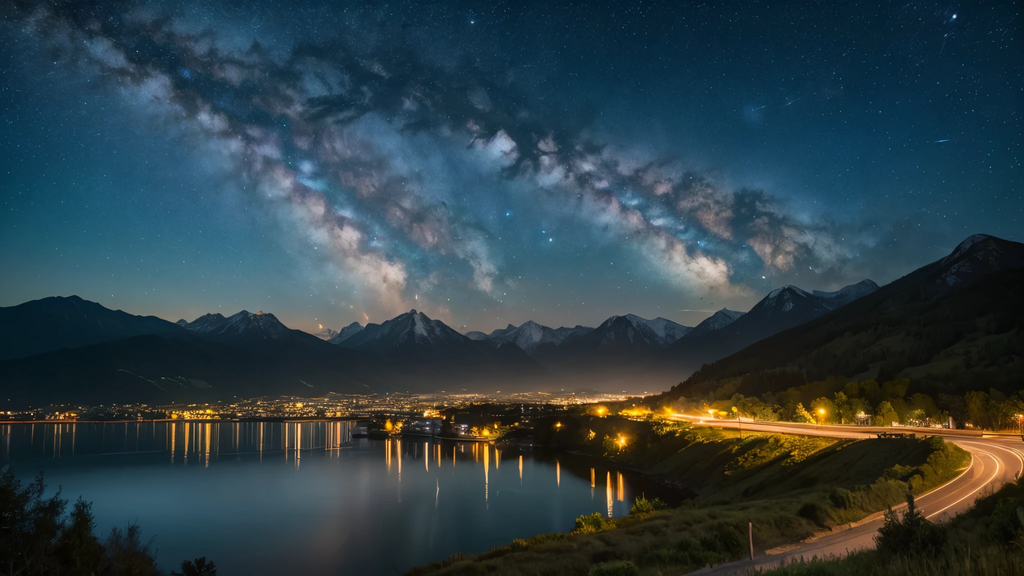 Starry Sky, mountain landscape