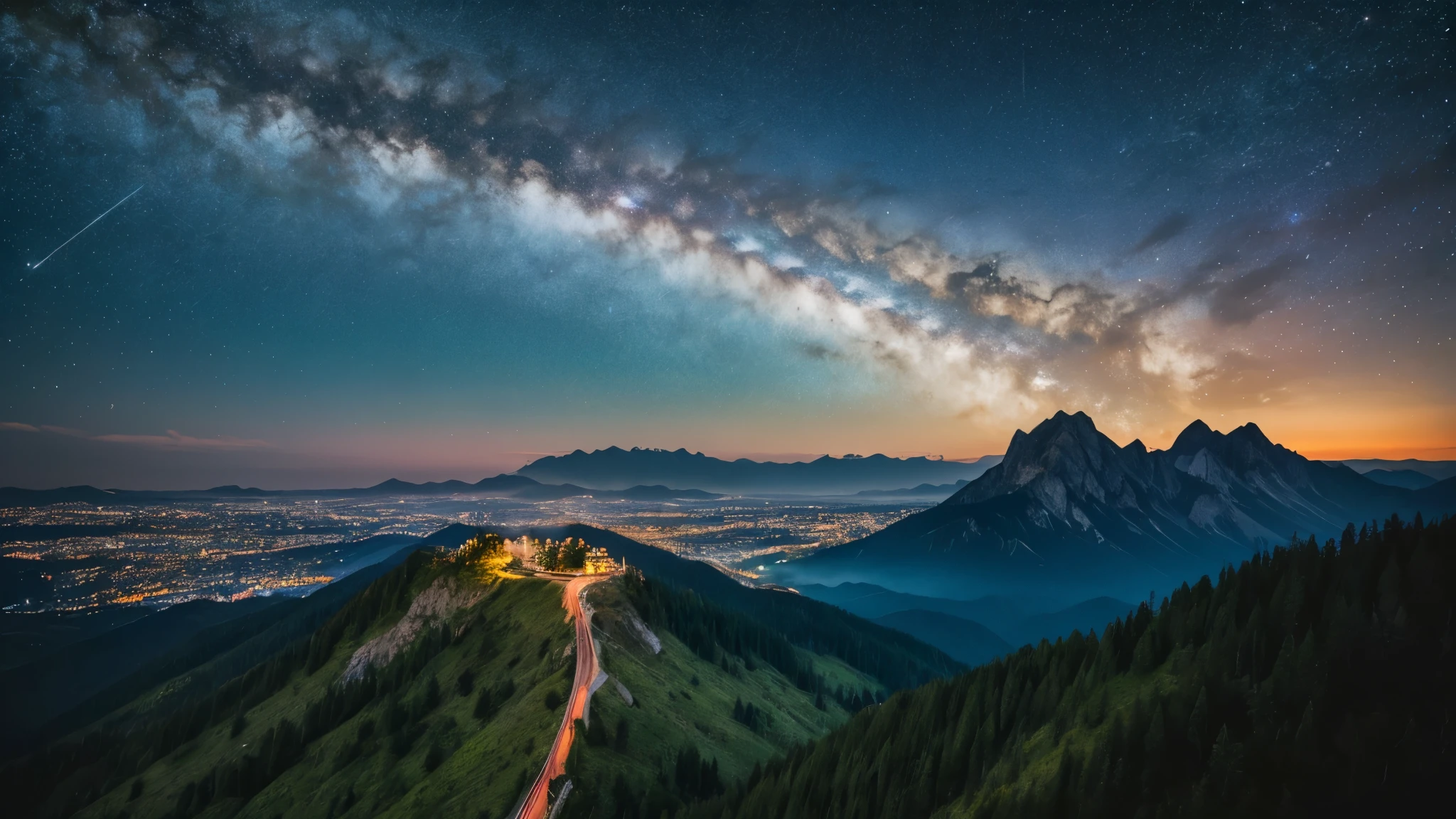 Starry Sky, mountain landscape
