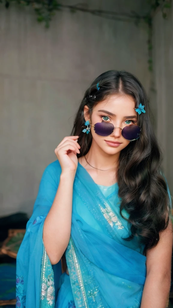 a beautiful girl, extremely detailed eyes and face, long eyelashes, beautiful detailed lips, intricate flower crown, flowers in hair, natural background, lush green foliage, sunlight filtering , vibrant colors, cinematic lighting, fantasy, ethereal, whimsical, dreamlike, high quality, 8k, photorealistic, masterpiece, vivid colors, professional digital art