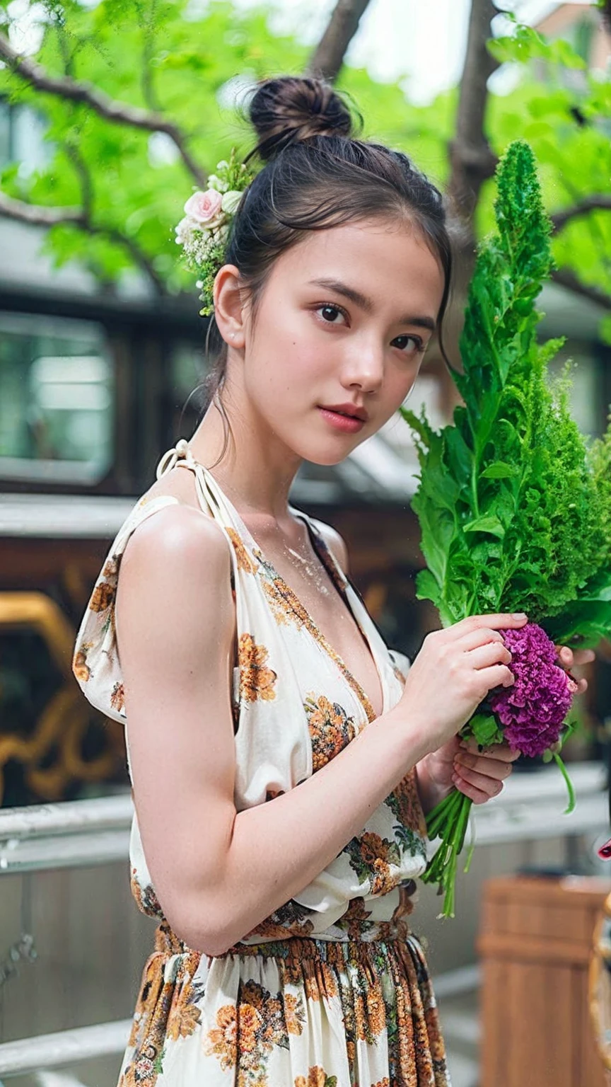 (masterpiece), (Highest quality), (Very detailed),(Disheveled Hair),(shape), (One Girl), (bikini), Are standing, Fashion Model, View your viewers, (interview), (Beach),Beautiful details, Delicate and beautiful face, floating,(High chroma),(Colorful splashes),Colorful bubbles,(The Shining), Focus on the face, Hair Ring, Floating Flowers, Floating Hair, (The Shining), Best lighting, Best Shadow,