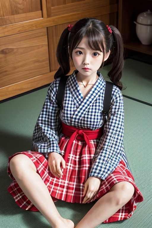 Japanese style.scared.Checkered doll