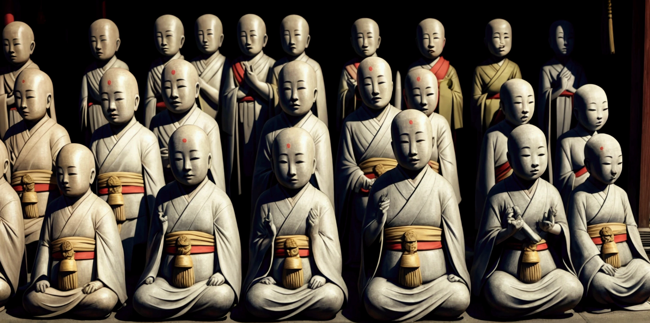 Jizo Bon、Japan、Many children in front of Jizo