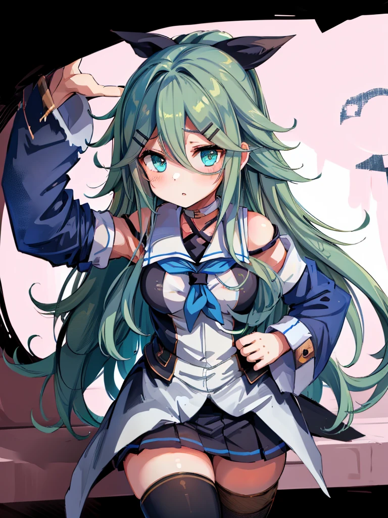 dalyoshino, yoshino, blue eyes, blue hair, long hair,
BREAK animal ears, animal hood, boots, coat, eyepatch, green footwear, hand puppet, hood, puppet, rabbit, rabbit ears, stuffed animal, stuffed toy,
BREAK looking at viewer,
BREAK indoors,
BREAK (masterpiece:1.2), best quality, high resolution, unity 8k wallpaper, (illustration:0.8), (beautiful detailed eyes:1.6), extremely detailed face, perfect lighting, extremely detailed CG, (perfect hands, perfect anatomy),(white panties:1.5), (skrit lift:1.5), standing, small breasts, (short, tiny, little:1.5), blush, embarrassed,from below, cowboy shot, dutch angle