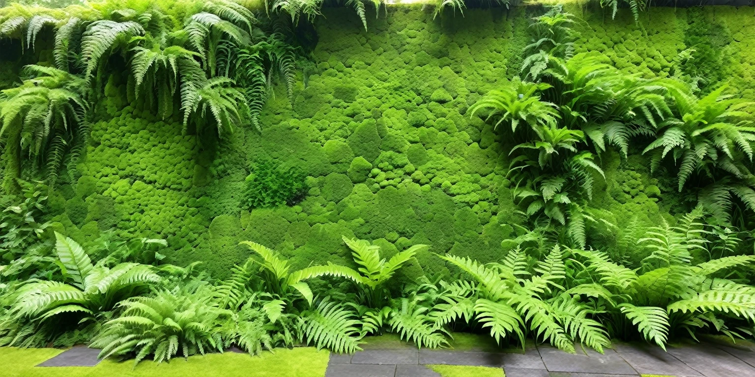 there is a picture of a green wall with plants growing on it, moss and ferns, verdant plant wall, moss and vegetation, green wall, mossy, mossy overgrowth, moss landscape, moss patches, verdant and lush and overgrown, verdant plants green wall, patches of moss, moss covered, moss on the walls, moss highly detailed