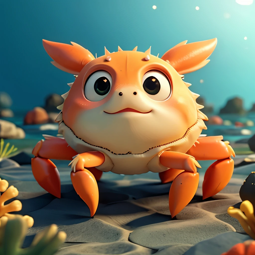 Cute crab in the sea、