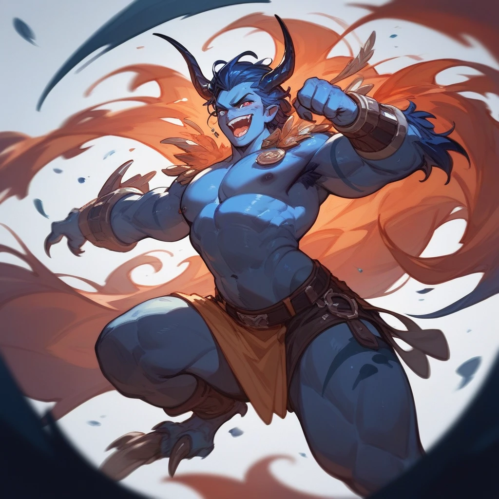 (score_9,score_8_up,score_7_up,score_6_up,score_5_up,score_4_up) thunder throwing punches in monster art style