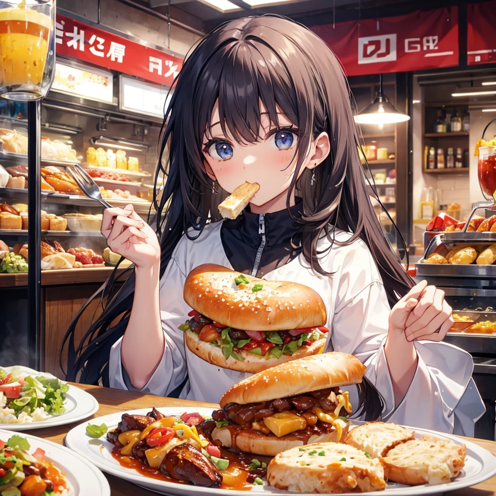 Eating yesterday's rotten cup ramen in the classroom beautiful girl Classmate Multiple women Focus on sight Very cute blazer