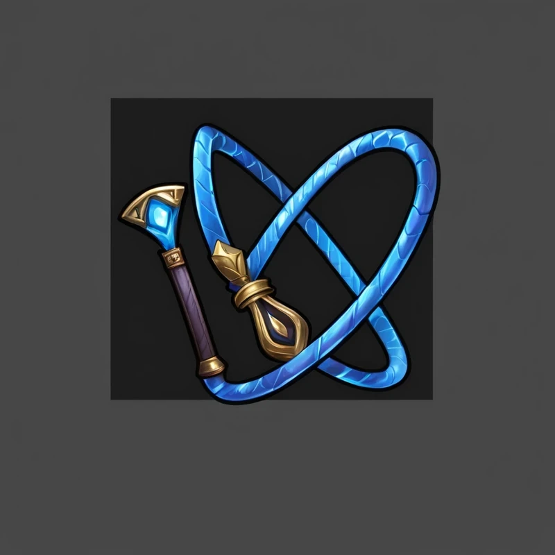 Close up of blue and white objects and metal objects, Role Playing Game Items, Fantasy game spell symbols, RPG Inventory Items, magic spells and weapons, Magic Items and Magic Weapons, Fantasy game spell icons, Magic Items, Game Icon Assets, wizard magic staff, Stylized game icons, Game Asset Mystery, Role Playing Game Items, Sword and Wand - Water