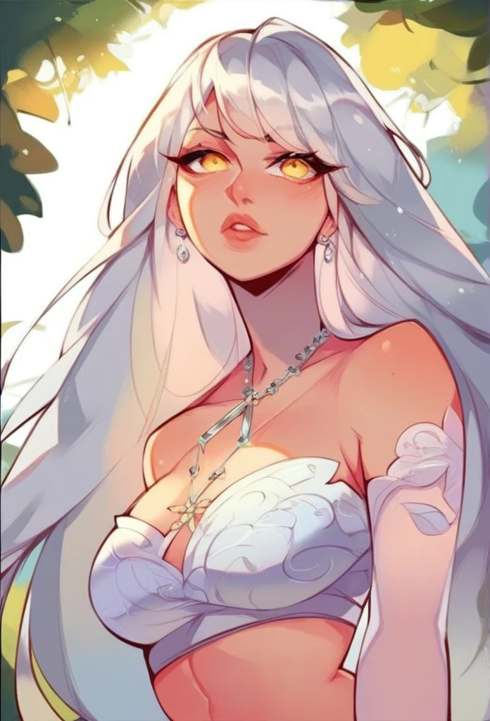 juder_style, score_9, score_8_up, score_7_up, score_6_up, score_5_up, score_4_up, hd, (ultra hd quality details), 8K, 1girl, long hair, Hourglass body, yellow eyes, silver hair, 2d illustration