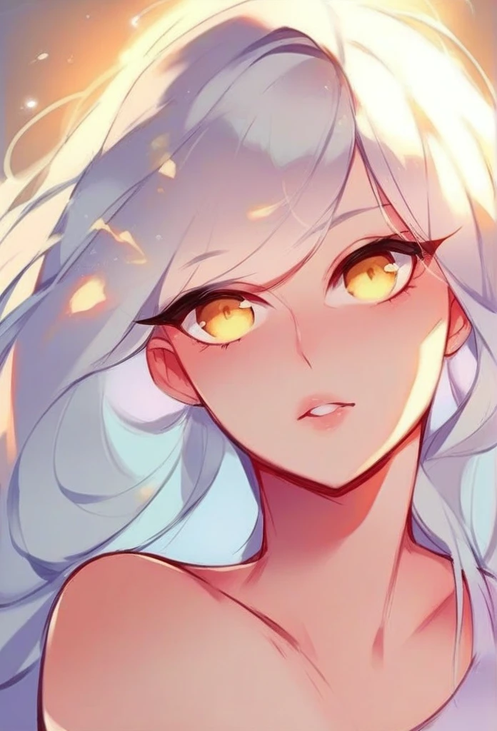 juder_style, score_9, score_8_up, score_7_up, score_6_up, score_5_up, score_4_up, hd, (ultra hd quality details), 8K, 1girl, long hair, Hourglass body, yellow eyes, silver hair, 2d illustration