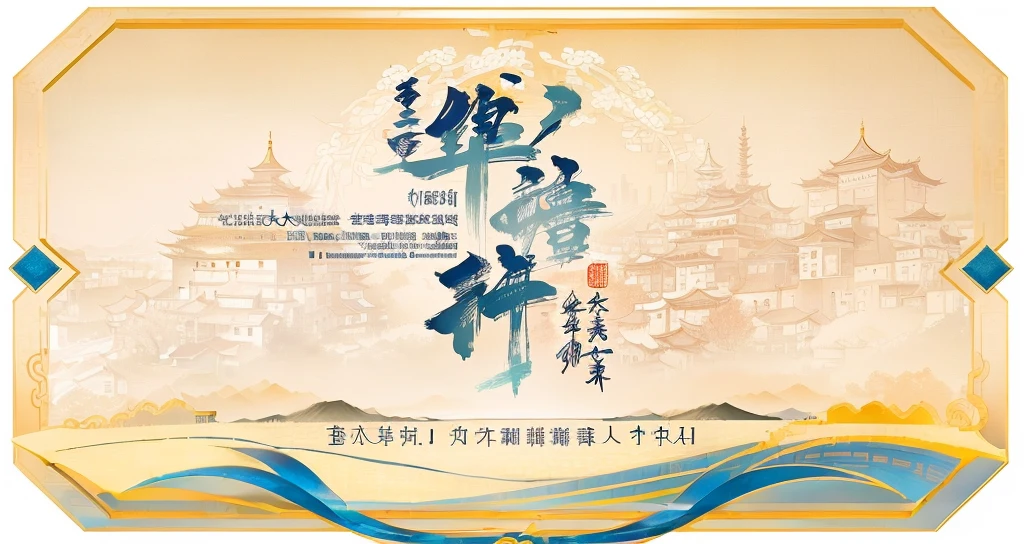 Chinese calligraphy with scroll and city picture, Home, guangHomen, Chiba Yudai, honored, guangHomen huang, Synthetic, Warm and convivial atmosphere, competent, Inspired by Cao Buxing, nanquan, Shenzhen, by Liao Chi-chun, inspired by Huang GuangHomen, Award-winning works